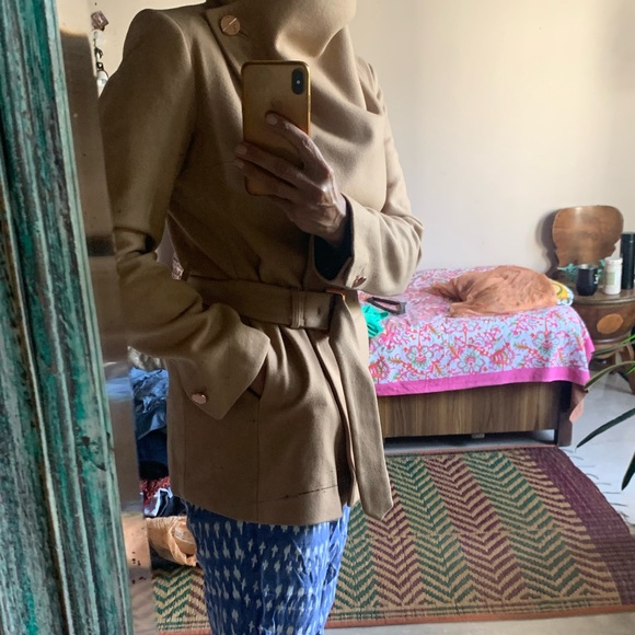 TED BAKER London coat. Camel color. Rose gold trimmings. Winter coat - Picture 17 of 17